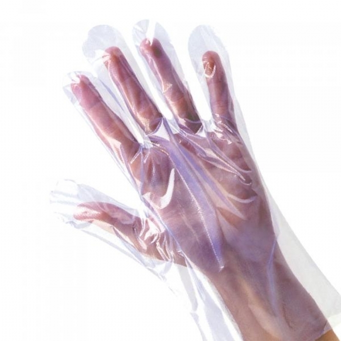 GD55 Clear polythene disposable glove boxed