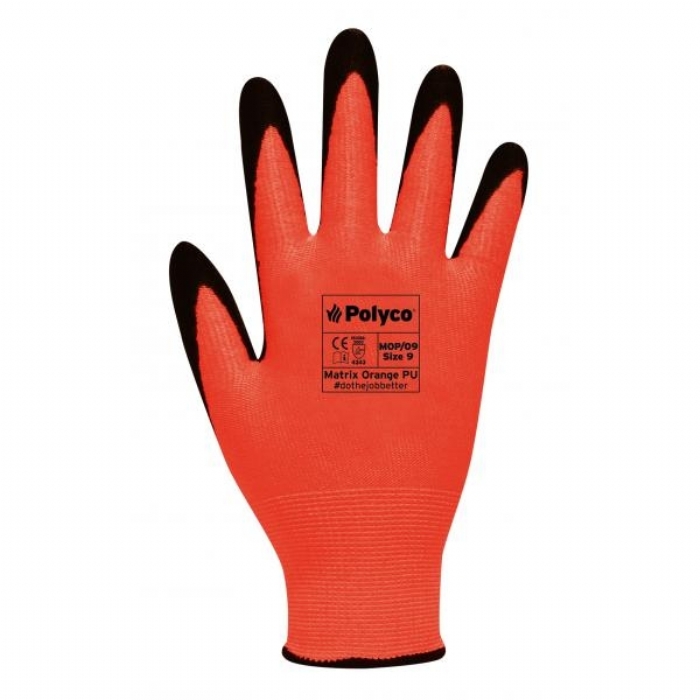 ASTMOP Matrix Orange PU Reusable Gloves