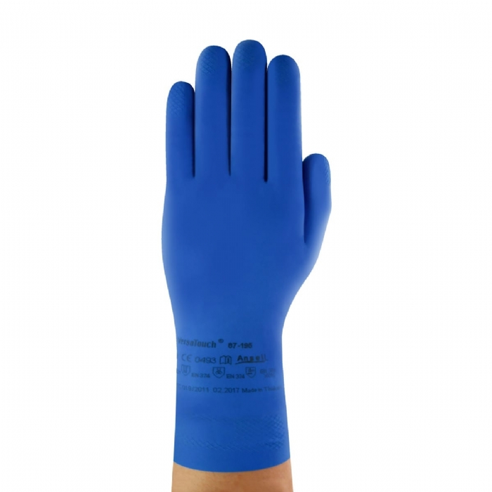 ANSELL VERSATOUCH 87-195 TEXTURED LATEX GAUNTLET GLOVES