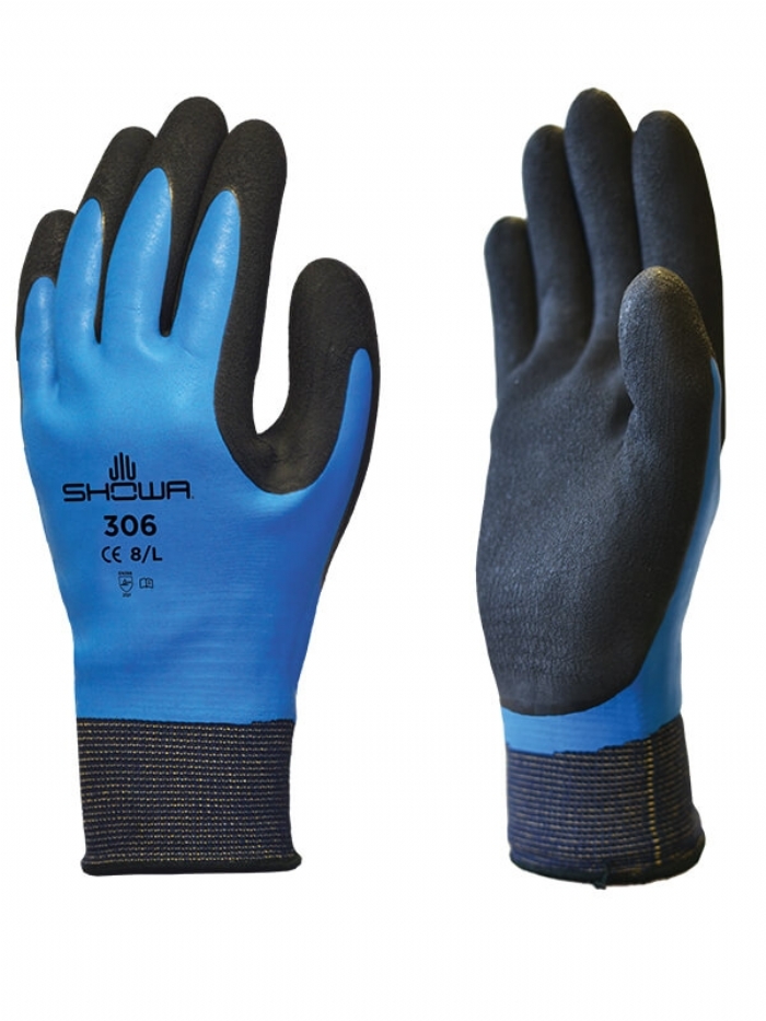 SHOWA 306 FULLY COATED LATEX GRIP GLOVES