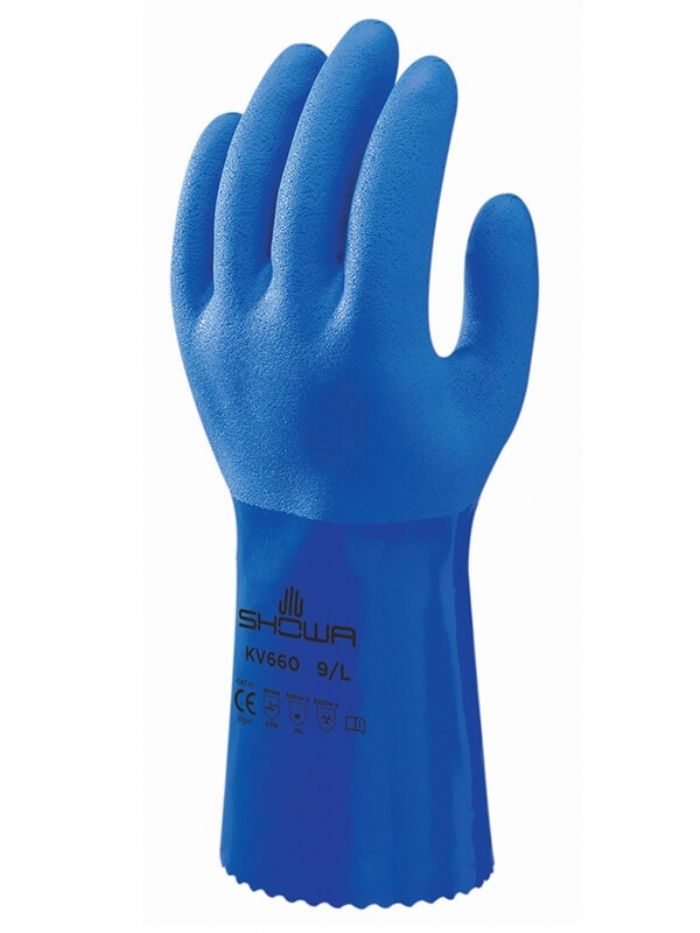 SHOWA KV660 Blue PVC Gauntlets