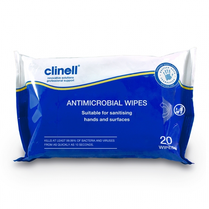 Clinell Antimicrobial Hand and Surface Wipes 
