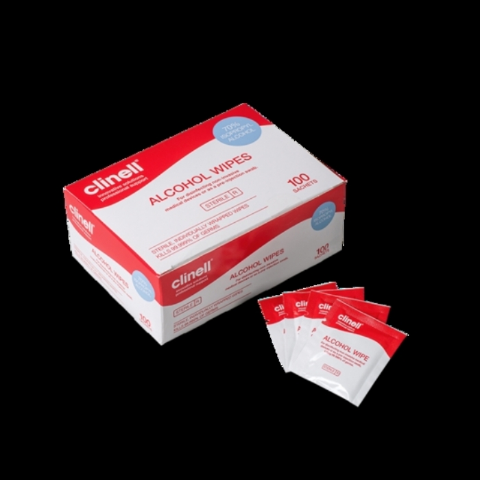  Clinell Alcohol Wipes Sterile Sachets 100