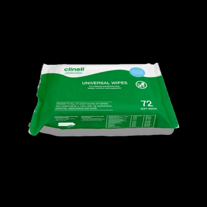 Clinell Universal Hand and Surface Wipes 72