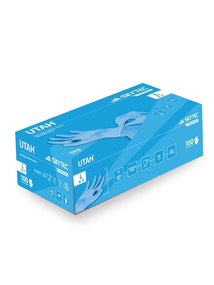  SKYTEC UTAH NITRILE POWDER-FREE TEXTURED FINISH DISPOSABLE GLOVES