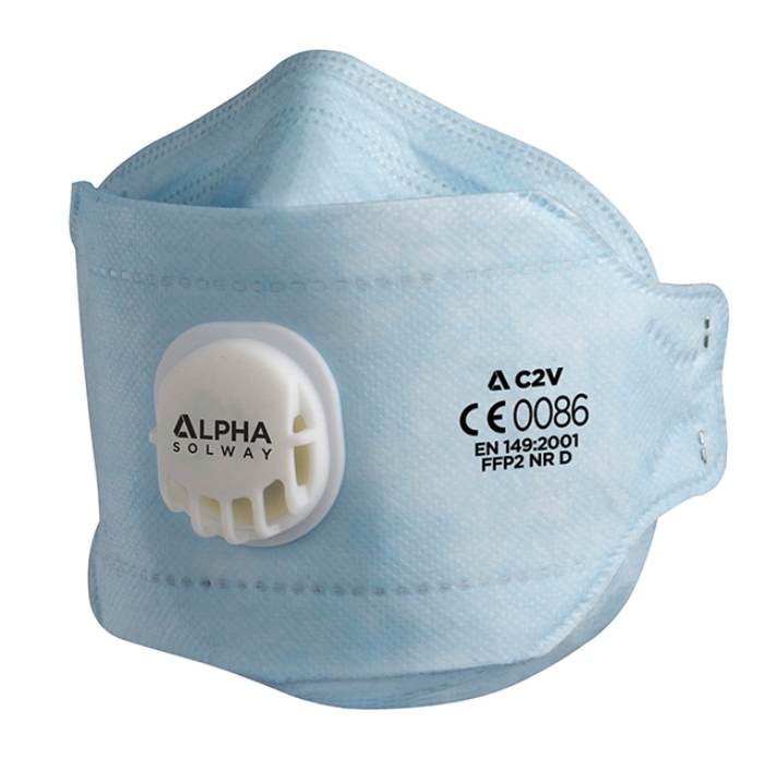  Alpha Solway C2V C Series Fold Flat Valved Respirators, FFP2 NRD