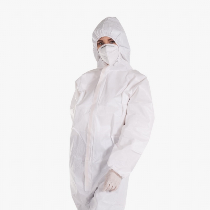  Coveron Coverall White Overlock Seam w/Overboot Tape Non-Sterile