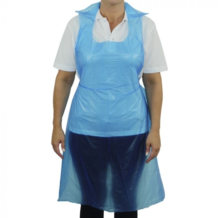 Premium Polythene Aprons on a Roll - Blue