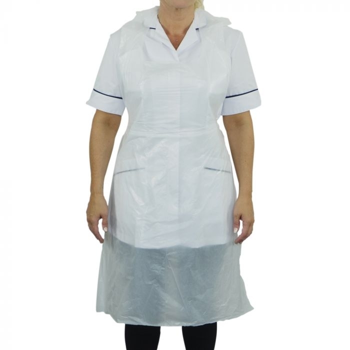 Premium Polythene Aprons on a Roll - White