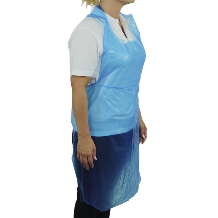 Premium Polythene Aprons in a Dispenser Pack - Blue