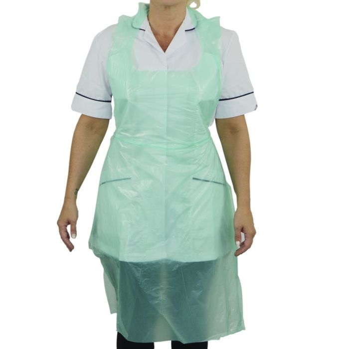 Premium Polythene Aprons on a Roll - Green
