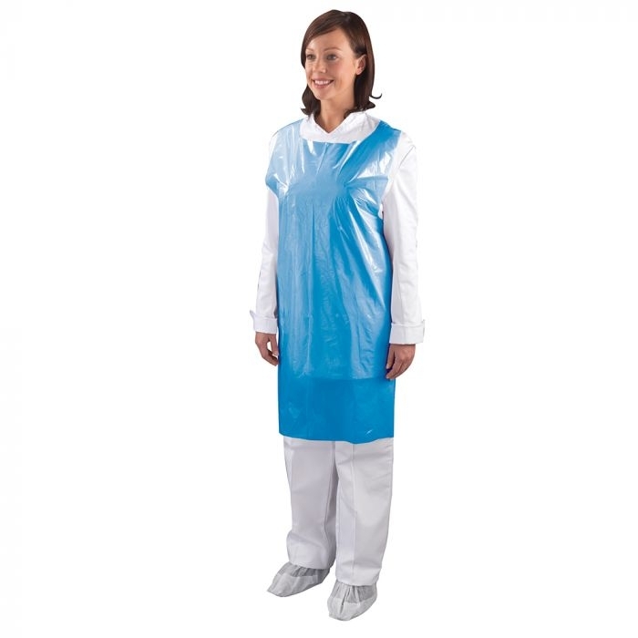 Standard Polythene Aprons in a Dispenser Pack - Blue