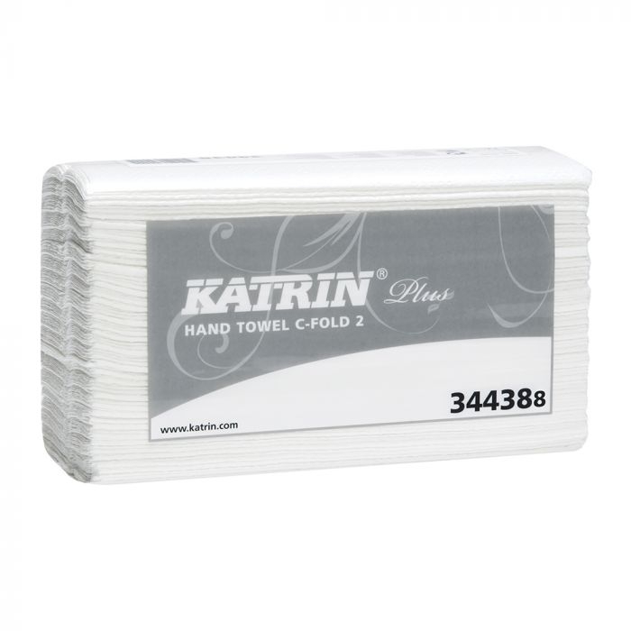 Katrin Plus 2 ply White C Fold Hand Towels - Case of 2400