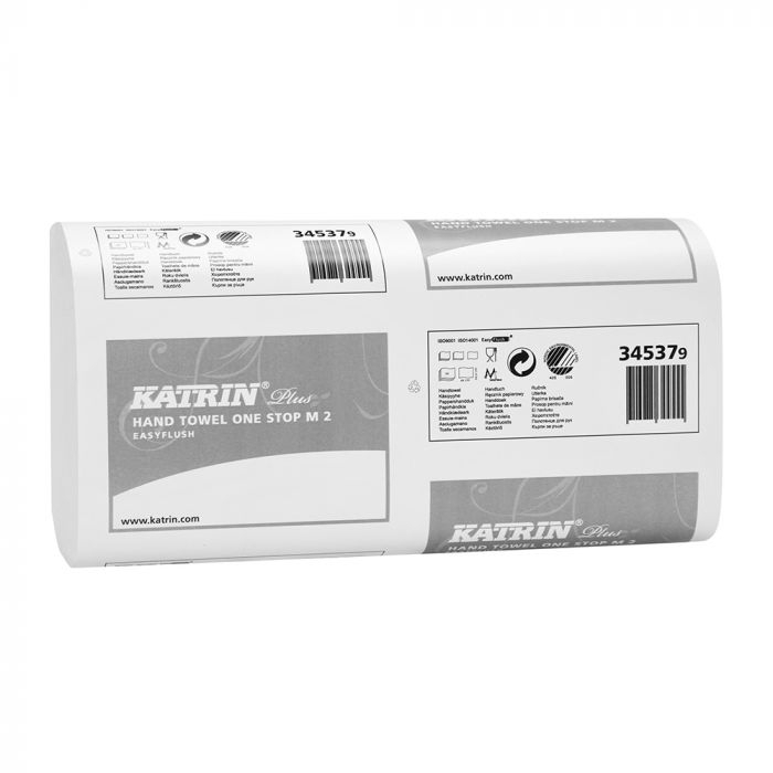 Katrin Plus One Stop M2 2ply Z Fold Easy Flush Hand Towels - Case of 3045