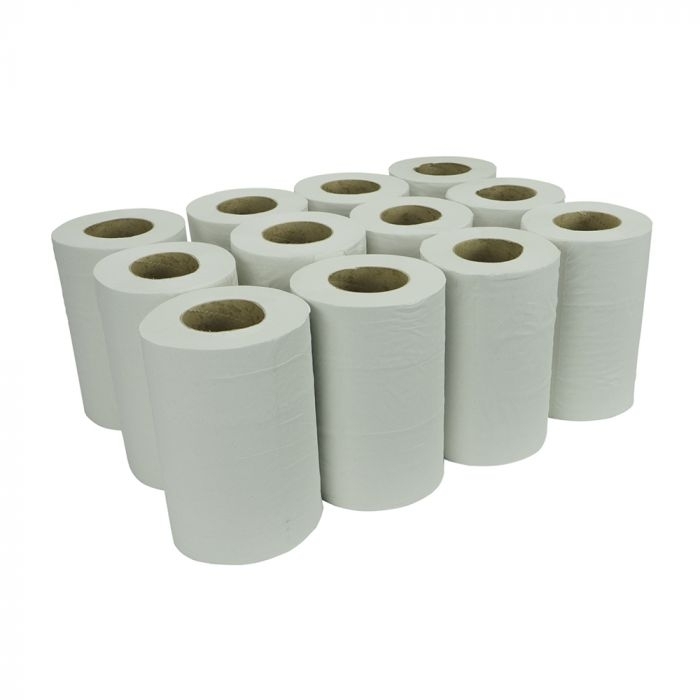 Essentials 2ply White Mini Centre Feed Rolls - Case of 12