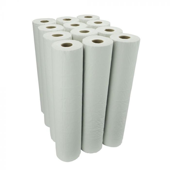 Essentials 2ply 20'' White Couch Rolls - Case of 12 Rolls