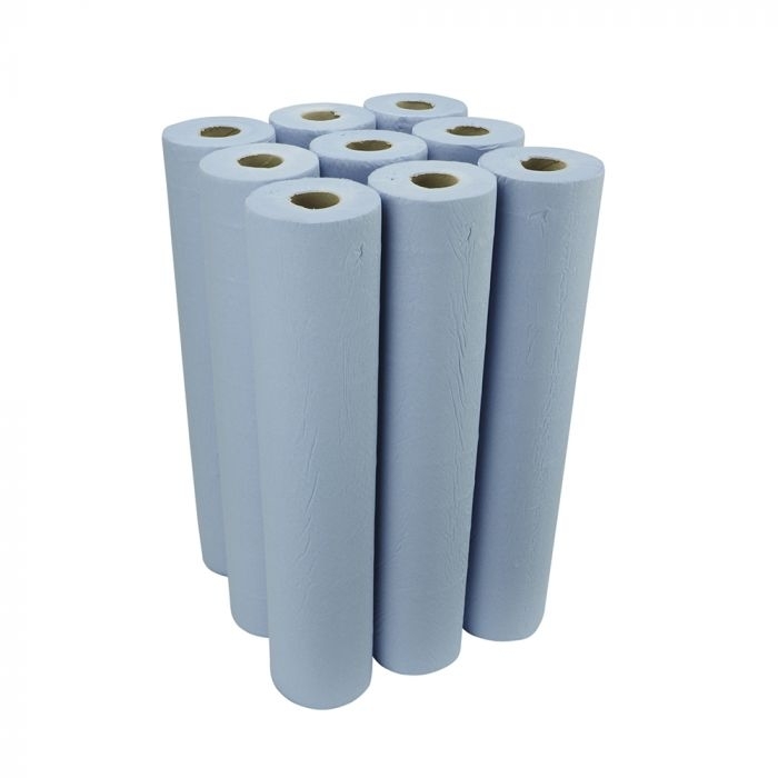 Essentials 2ply 20'' Blue Couch Rolls - Case of 9