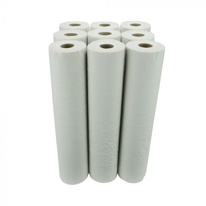 Bulkysoft Laminated 2ply 20'' White Couch Rolls - Case of 9