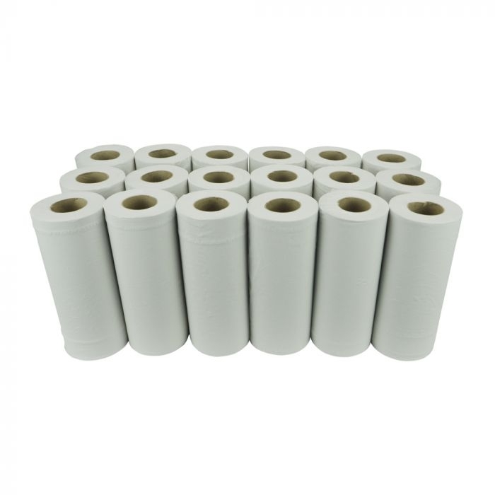 Essentials 2ply 10'' White Wiper Rolls - Case of 18 Rolls