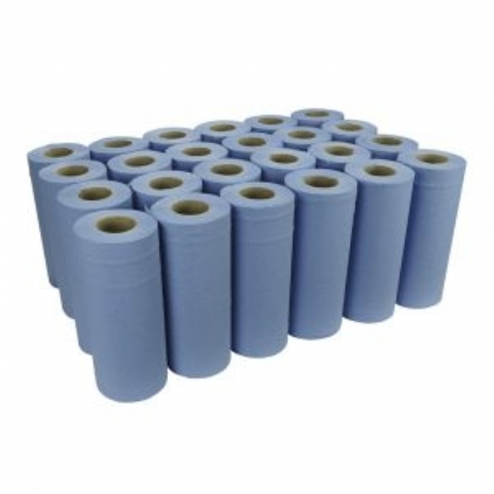 Premium 3ply 10'' Blue Wiper Rolls - Case of 24