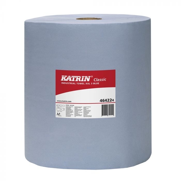 Katrin Classic 3 ply XXL Blue Laminated Rolls - Case of 2