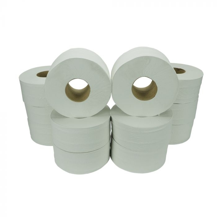 Essentials Mini Jumbo 2 ply Toilet Rolls 200m - 3'' core - Case of 12