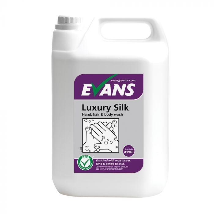 Evans Hand, Hair & Bodywash Soap Luxury Silk 5 Litre