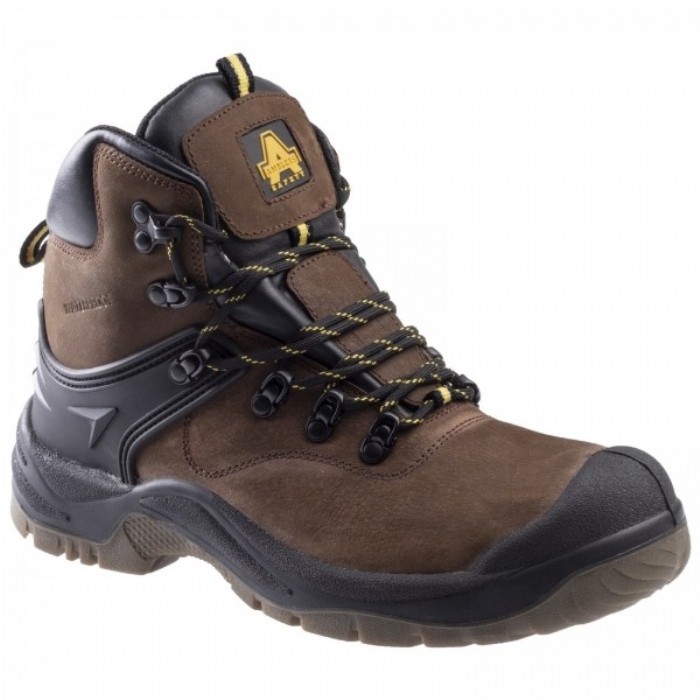 Amblers S3 WP Waterproof Safety Work Boot Brown FS197
