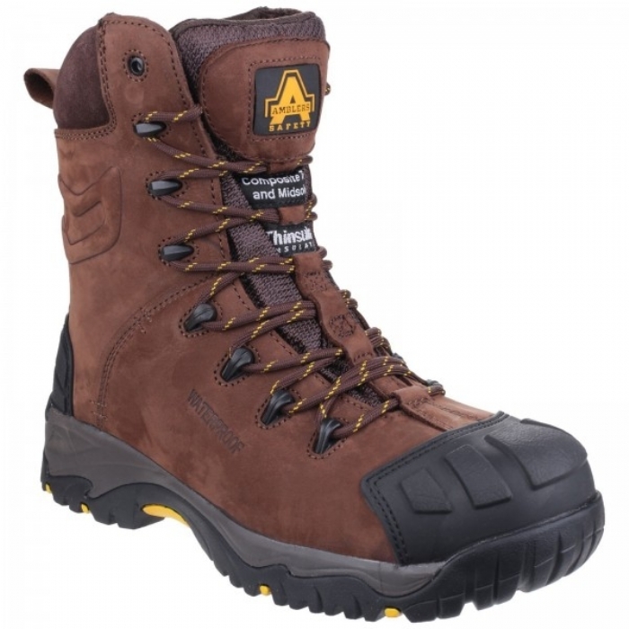 Amblers Pillar Composite Waterproof Hi-Leg Safety Work Boot Brown AS995