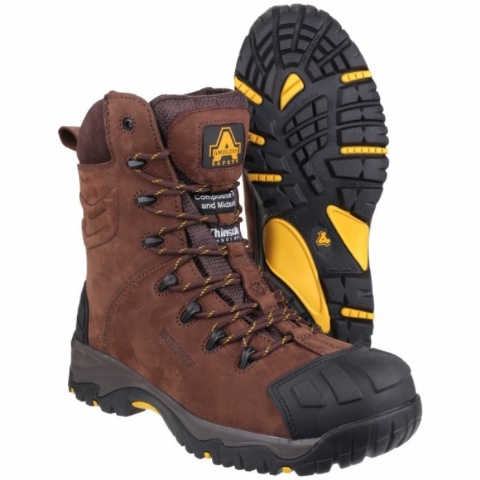 Amblers Pillar Composite Waterproof Hi-Leg Safety Work Boot Brown AS995