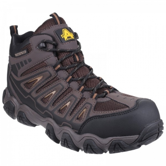 Amblers Rockingham Non-Metal Waterproof Safety Hiker Boot Brown AS801