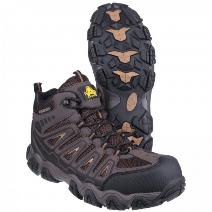 Amblers Rockingham Non-Metal Waterproof Safety Hiker Boot Brown AS801