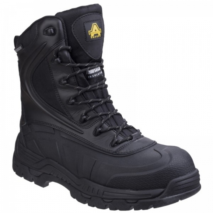 Amblers Skomer Hybrid Hi-Leg Waterproof Safety Work Boot Black AS440