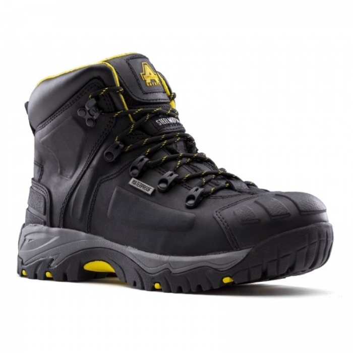 Amblers Broad Waterproof Wide Fit Safety Work Boot Black AS803