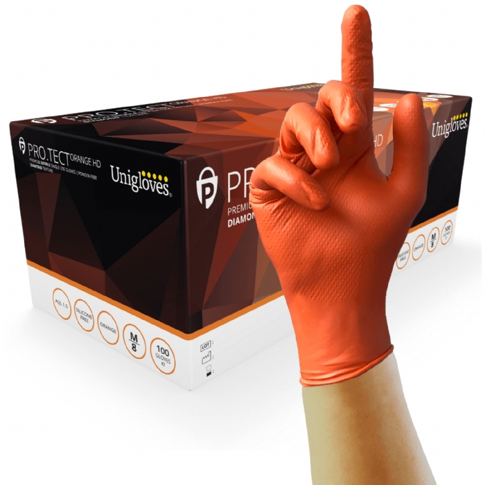 PRO.TECT Orange HD Nitrile Gloves