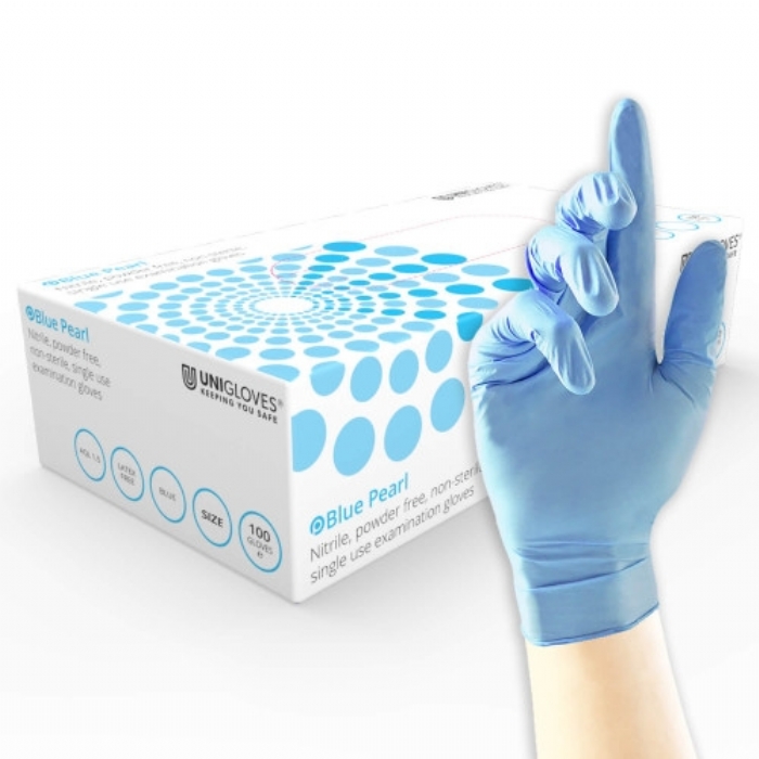 Blue Pearl Nitrile Powder Free Tattooist Gloves