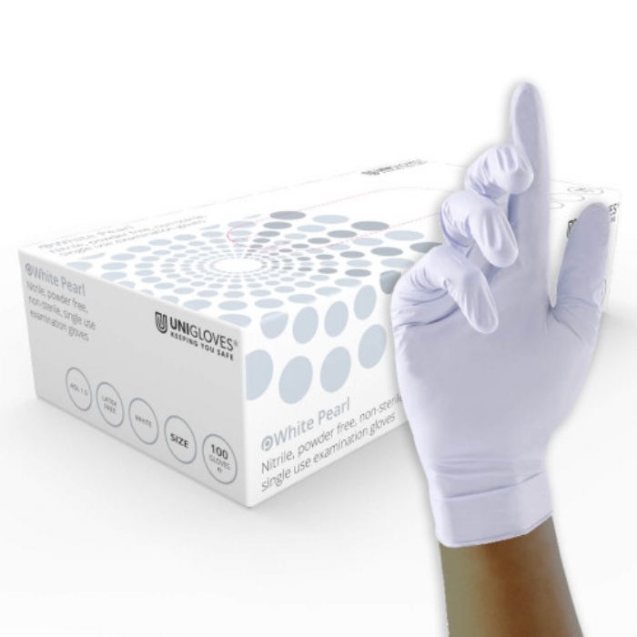 White Pearl Nitrile Medical and Food Glove