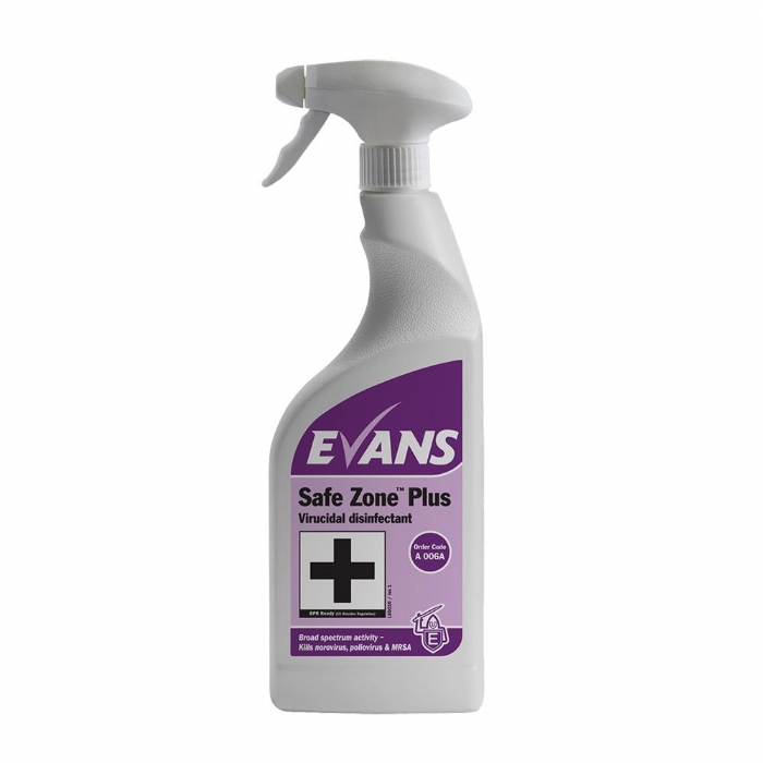 Evans Safe Zone Plus Virucidal Disinfectant 750ml RTU