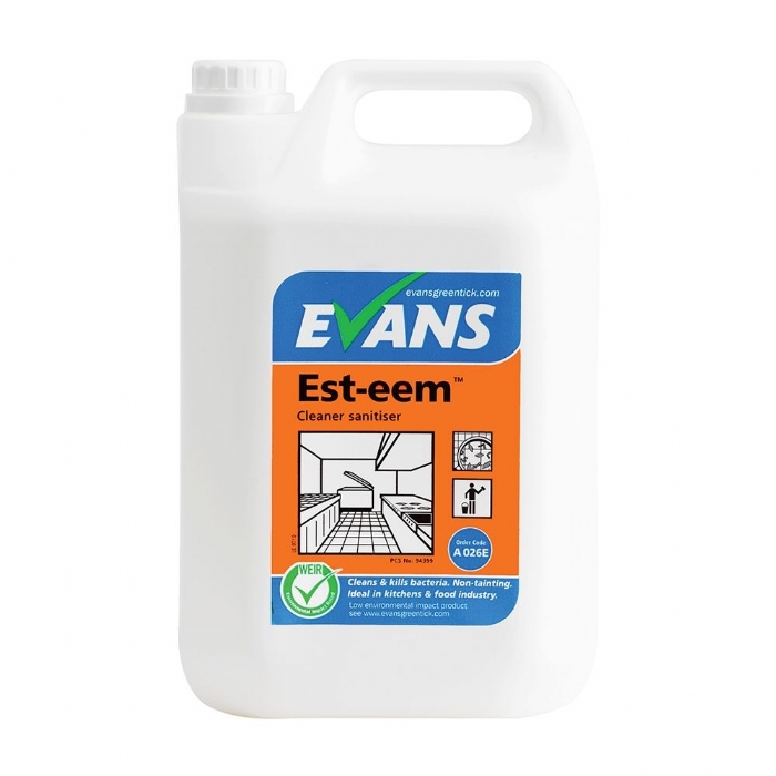 Evans Est-eem Food Safe Cleaner Sanitiser Concentrate 5 Litre