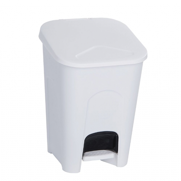 White 16 Litre Plastic Pedal Bin