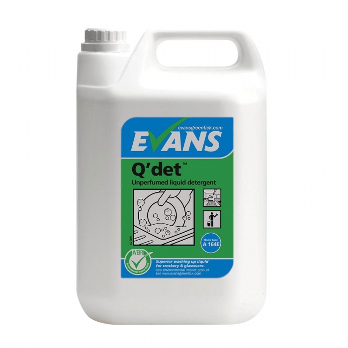 Evans Q'Det Unperfumed Washing Up Liquid - 5 Litre