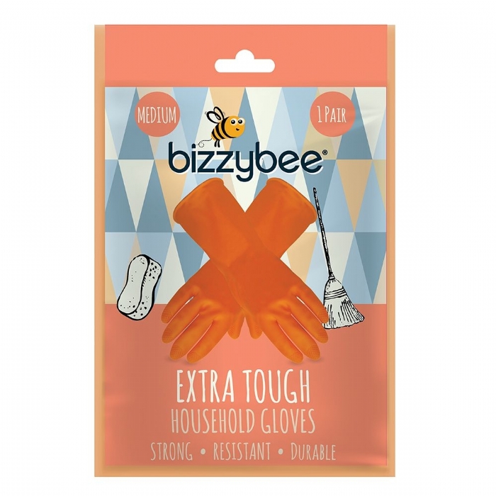  Bizzybee Extra Tough Household Gloves Medium