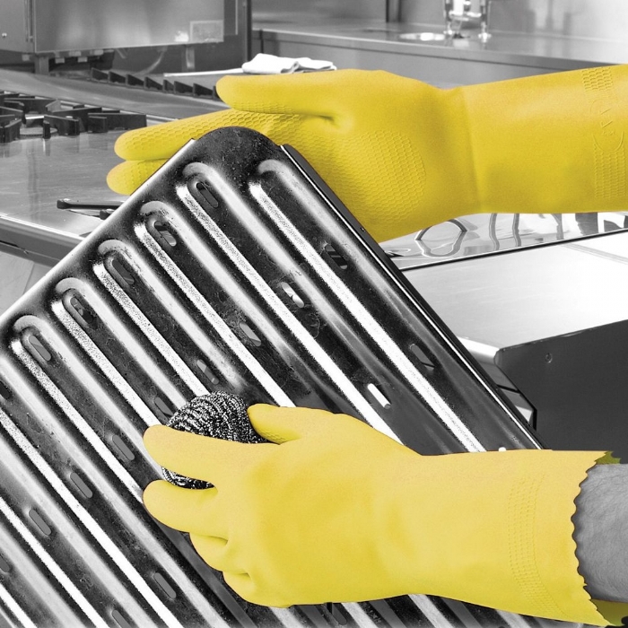  Optima Medium weight Flocklined Rubber Glove