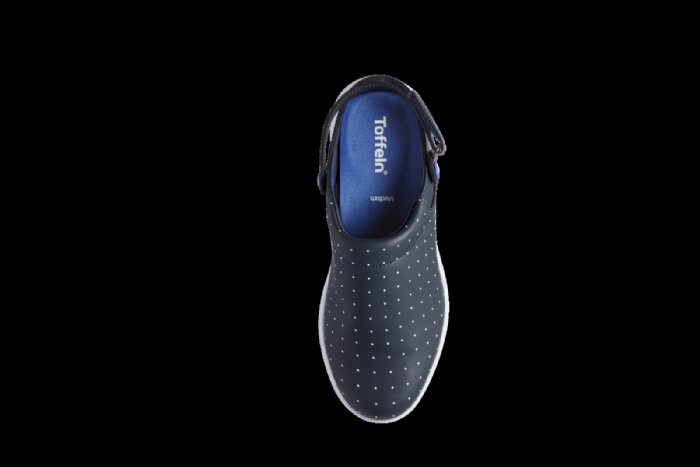 Toffeln UltraLite Washable Clog - Navy with Polka Dots