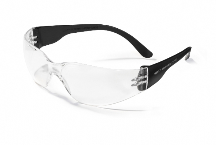 Crackerjack™ Clear Safety Specs - Anti Scratch - Anti Mist - Dark Blue