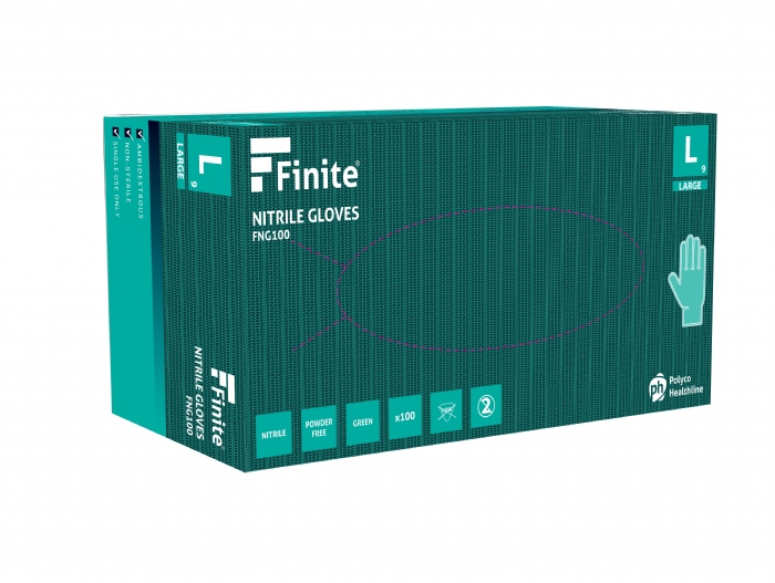 FNG100 Finite Green Powder Free Nitrile Gloves