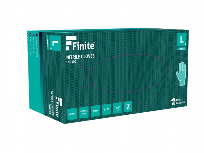 FNG100 Finite Green Powder Free Nitrile Gloves