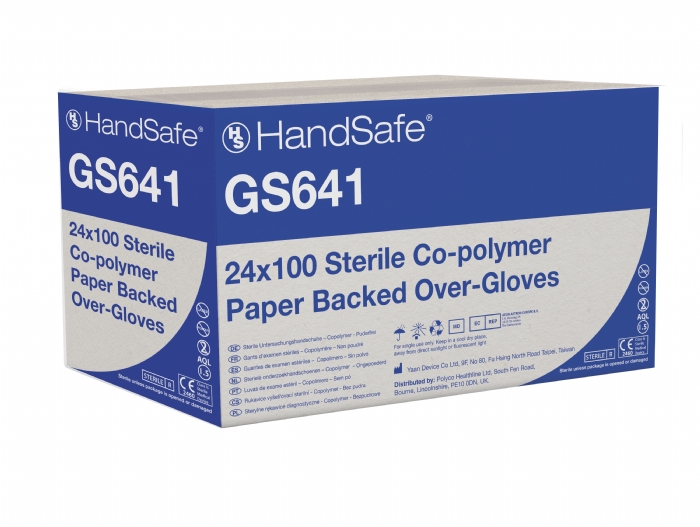 GS641 Clear co-polymer powder free sterile disposable glove