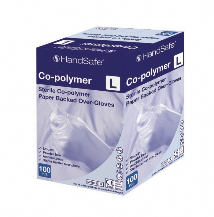 GS641 Clear co-polymer powder free sterile disposable glove