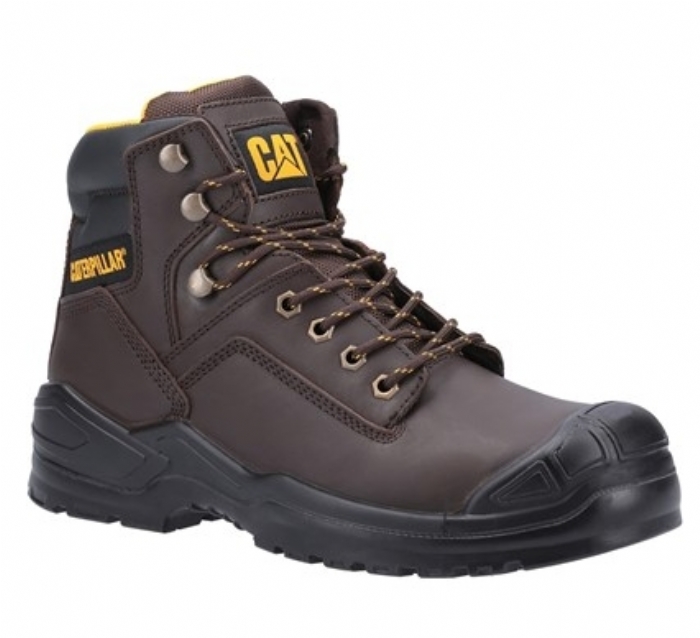 Caterpillar Striver S3 Safety Boot With Bump Cap Brown